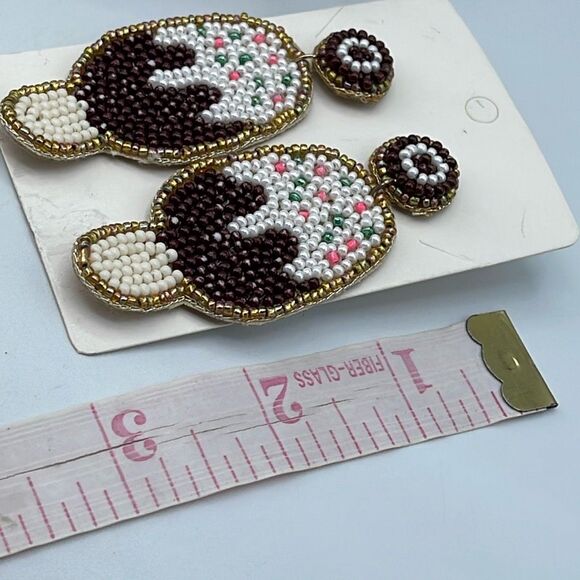 Beaded ice cream bar pierced earrings. - Picture 3 of 7